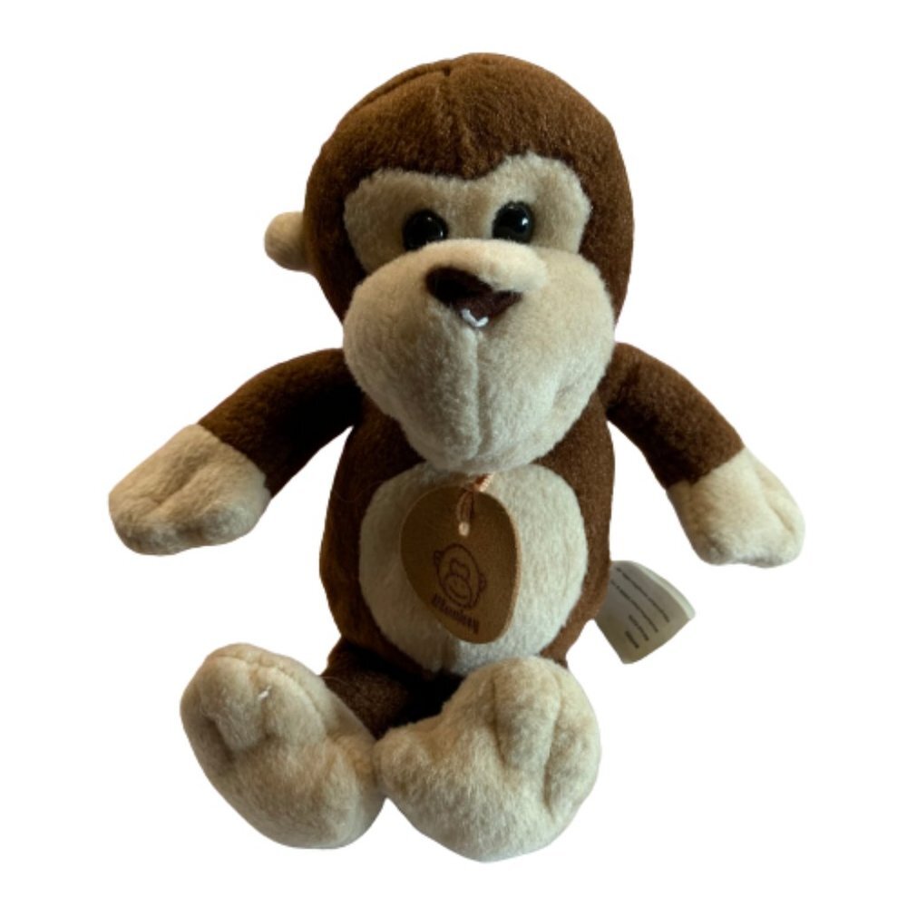 KellyToy Monkey Plush Brown Tan Stuffed Plush 9"